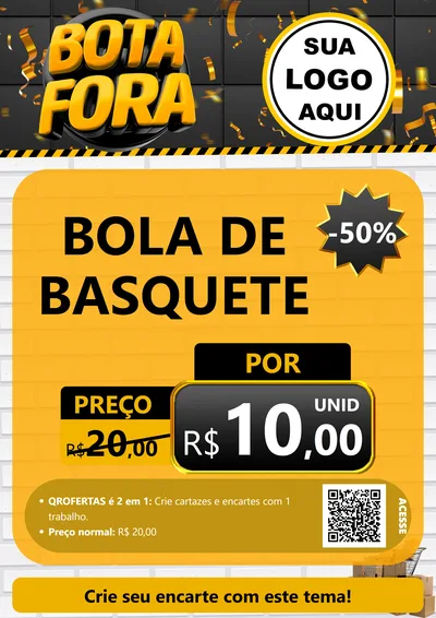 Modelo de Cartaz para Cartaz A4 Vertical com o tema Bota Fora para Artigos Esportivos