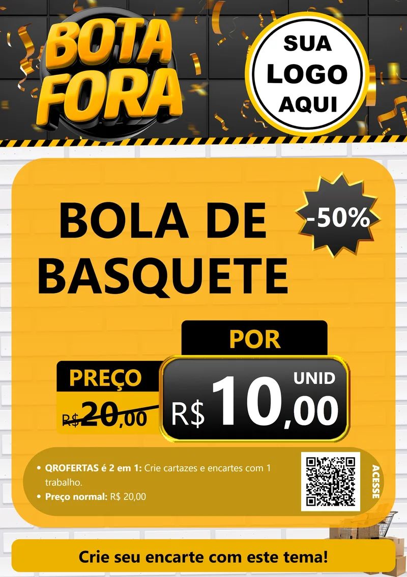Modelo de Cartaz para Cartaz A4 Vertical com o tema Bota Fora para Artigos Esportivos