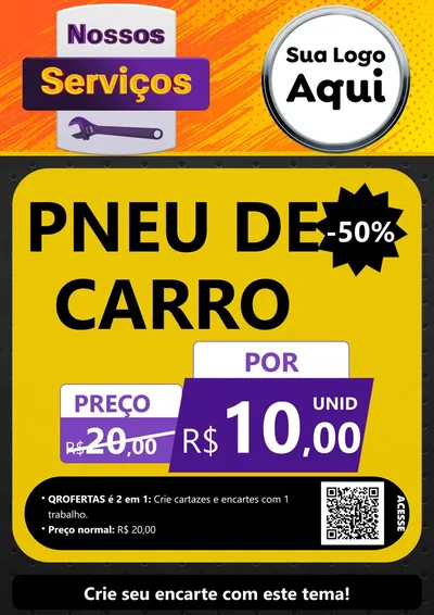 Modelo de Cartaz para Cartaz A4 Vertical com o tema Nossos Serviços para Auto peças