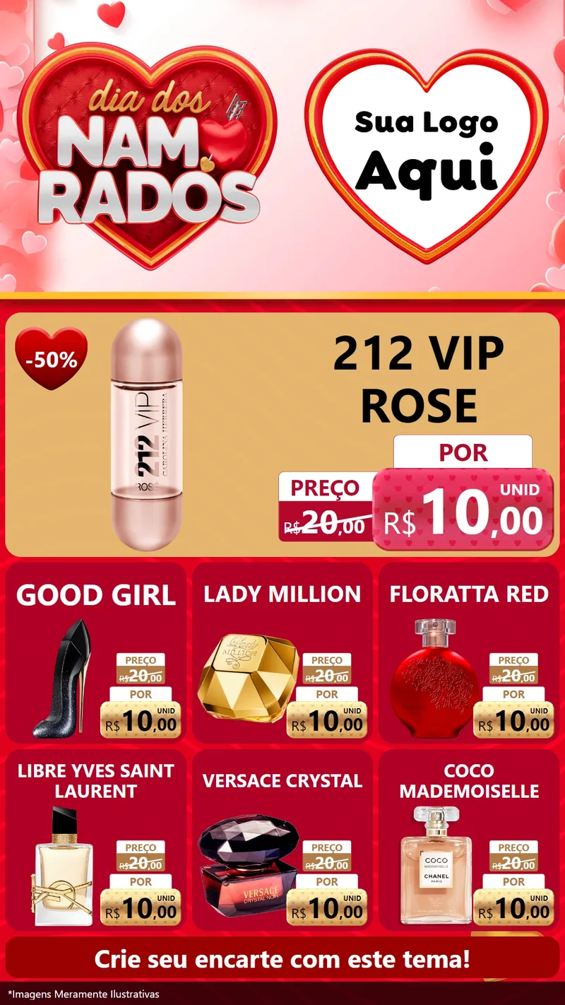 Modelo de Rede Social para Stories com o tema Dia dos Namorados para Perfumes