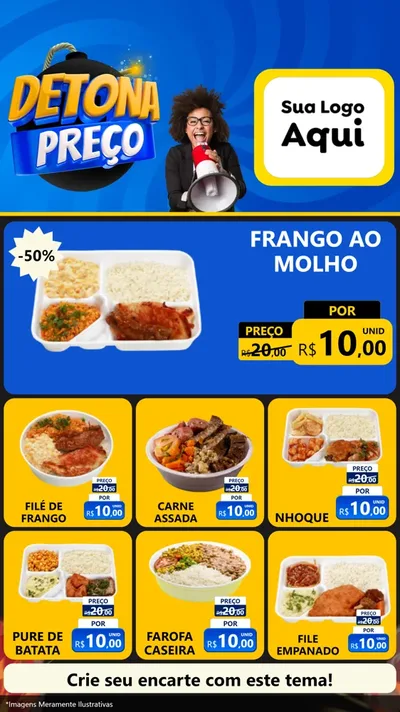 Modelo de Rede Social para Stories com o tema Detona Preços para Restaurante