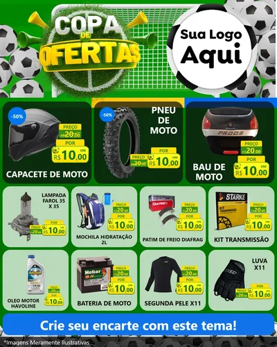 Modelo de Rede Social para Feed Instagram com o tema Copa De Ofertas para Moto peças