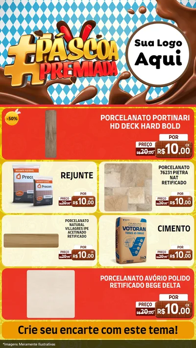 Modelo de TV para TV Vertical com o tema Páscoa Premiada para Pisos e revestimentos