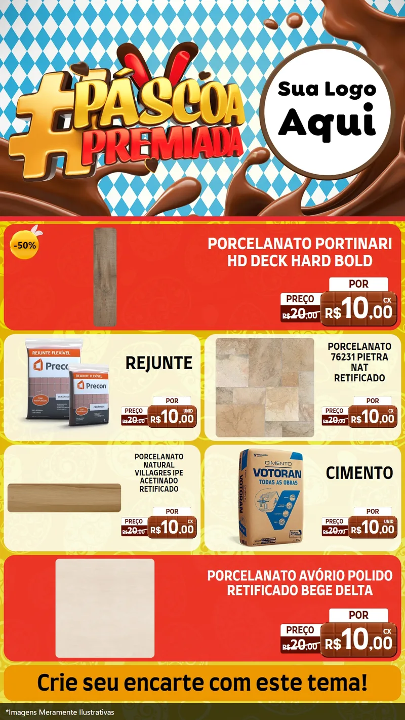 Modelo de TV para TV Vertical com o tema Páscoa Premiada para Pisos e revestimentos