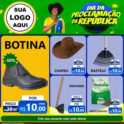 Modelo de Rede Social para Feed Facebook com o tema Dia Da Proclamação Da República para Agropecuária