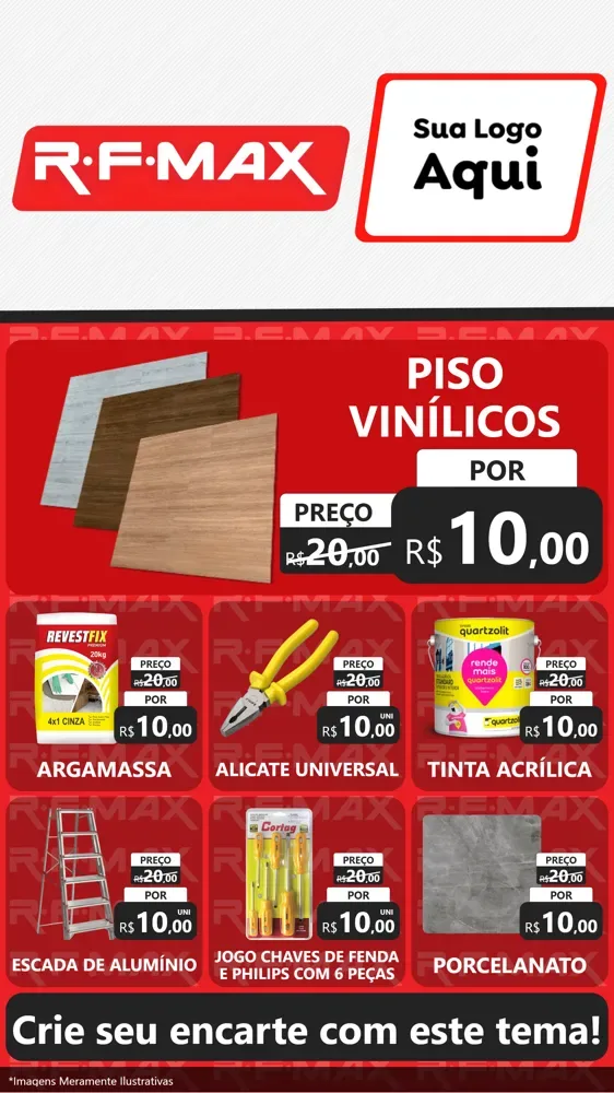 Modelo de Rede Social para Stories com o tema R.F. Max para Material para Construção