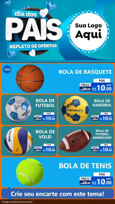 Modelo de TV para TV Vertical com o tema Dia Dos Pais Repleto de Ofertas para Artigos Esportivos