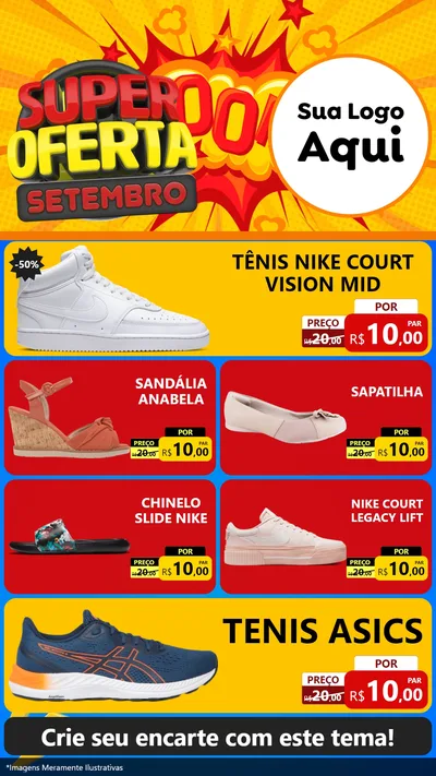 Modelo de TV para TV Vertical com o tema Super Oferta Setembro para Calçados