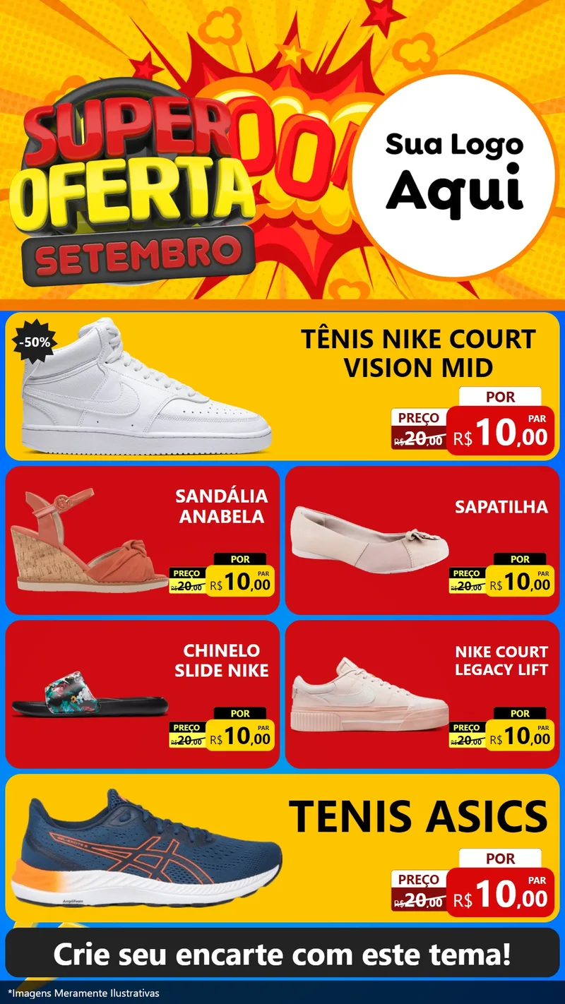 Modelo de TV para TV Vertical com o tema Super Oferta Setembro para Calçados