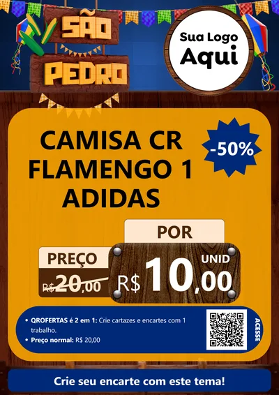 Modelo de Cartaz para Cartaz A4 Vertical com o tema São Pedro para Roupas e acessórios