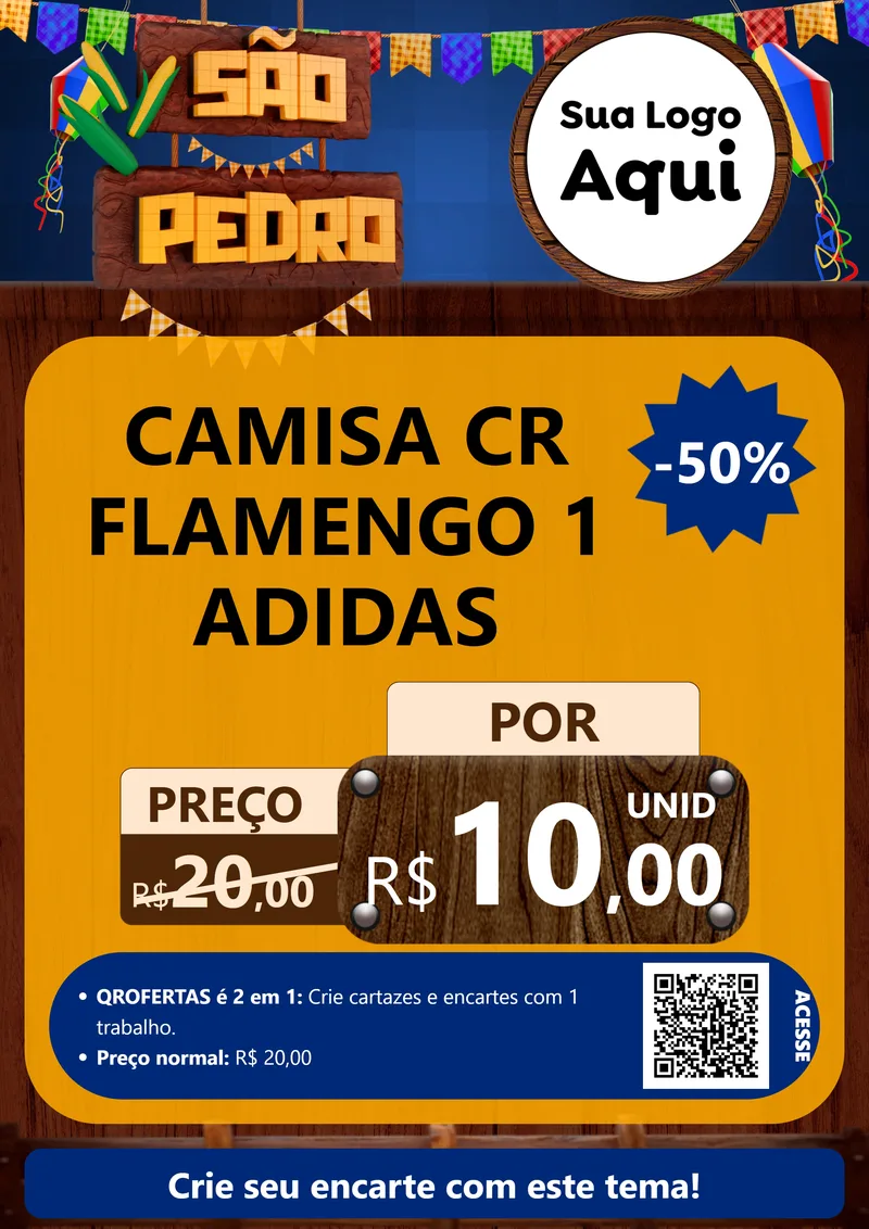 Modelo de Cartaz para Cartaz A4 Vertical com o tema São Pedro para Roupas e acessórios