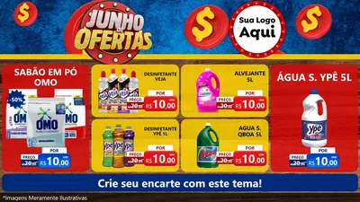 Modelo de TV para TV Horizontal com o tema Junho de Ofertas para Produtos de Limpeza