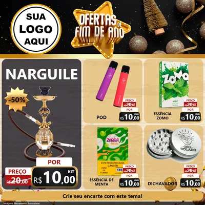 Modelo de Rede Social para Feed Facebook com o tema Ofertas de Fim de Ano para Tabacaria
