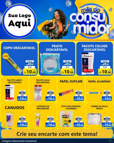 Modelo de Rede Social para Feed Instagram com o tema Mês do Consumidor para Embalagens