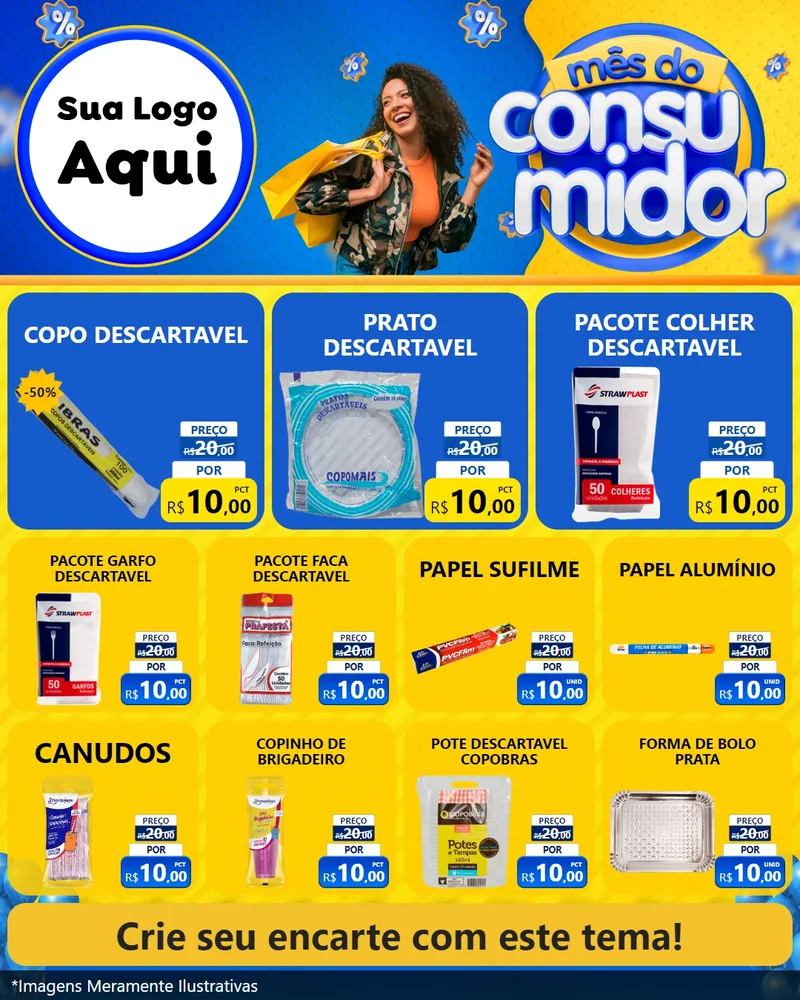 Modelo de Rede Social para Feed Instagram com o tema Mês do Consumidor para Embalagens