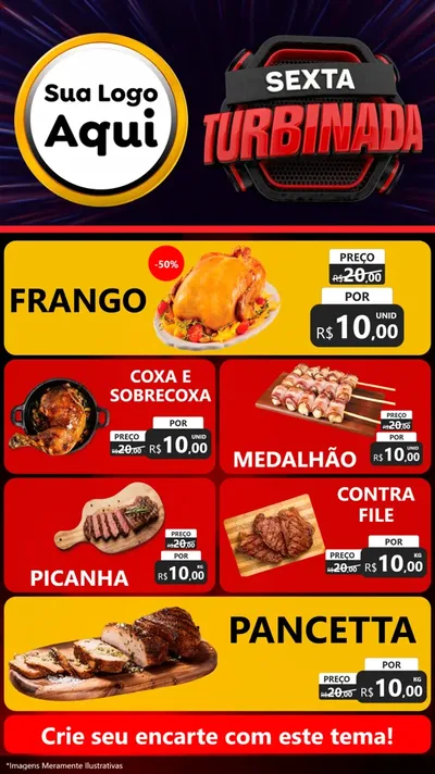 Modelo de TV para TV Vertical com o tema Sexta Turbinada para Assados