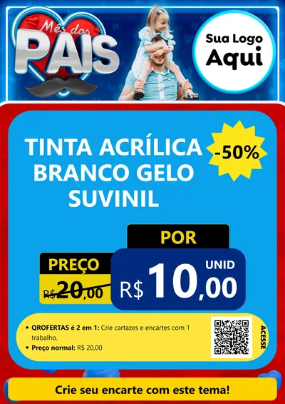 Modelo de Cartaz para Cartaz A4 Vertical com o tema Mês Dos Pais para Tintas e Ferramentas