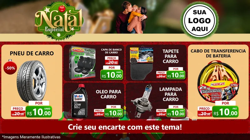 Modelo de TV para TV Horizontal com o tema Natal Especial para Auto peças
