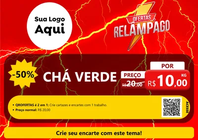 Modelo de Cartaz para Cartaz A4 Horizontal com o tema Ofertas Relâmpago para Produtos Naturais