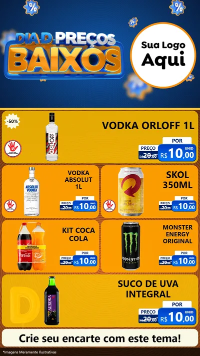 Modelo de TV para TV Vertical com o tema Dia D Preço Baixo para Distribuidora de bebidas