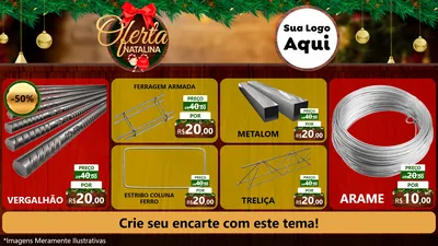 Modelo de TV para TV Horizontal com o tema Ofertas Natalina para Ferragens