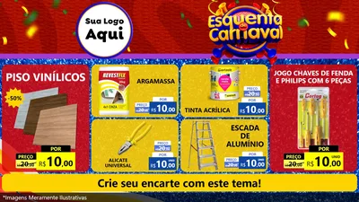 Modelo de TV para TV Horizontal com o tema Esquenta de Carnaval para Material para Construção