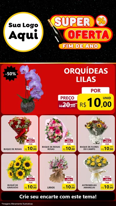 Modelo de Rede Social para Stories com o tema Super Oferta Fim de Ano para Floricultura e jardim