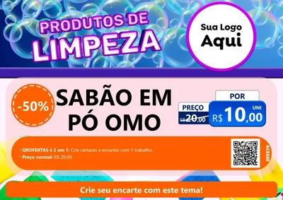Modelo de Cartaz para Cartaz A4 Horizontal com o tema Produtos de Limpeza para Produtos de Limpeza