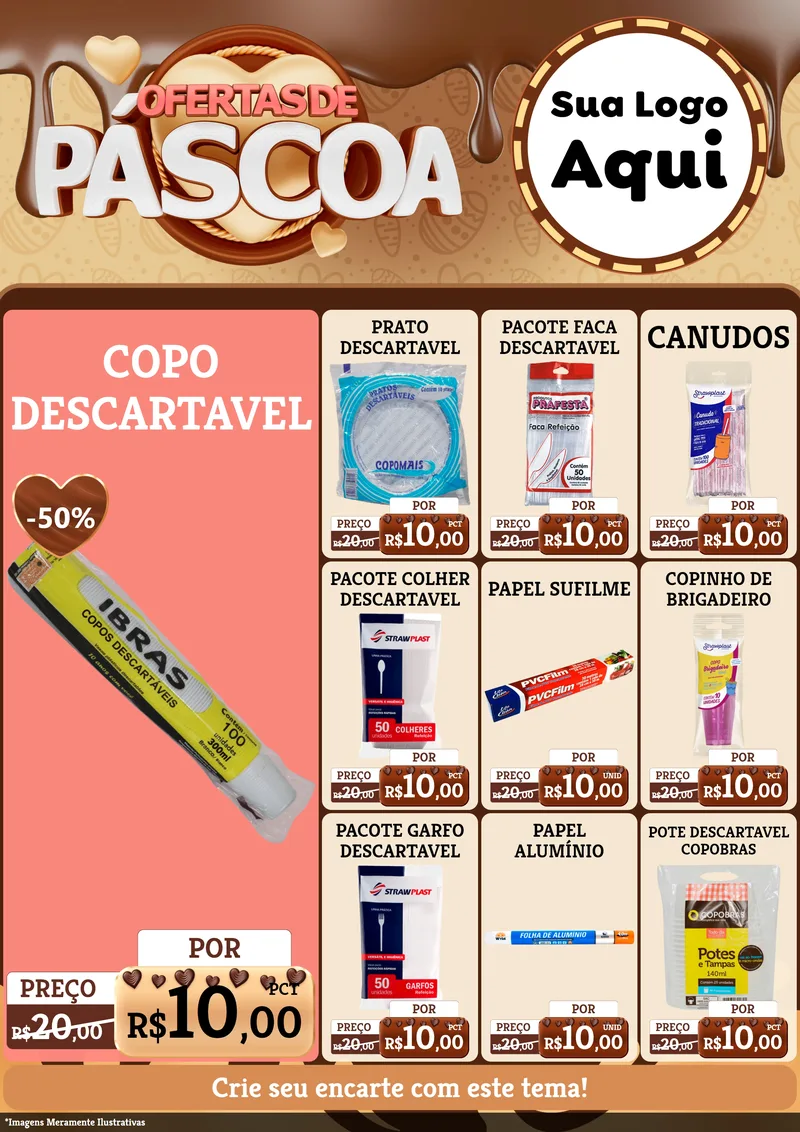 Modelo de Encarte para Encarte A4 Vertical com o tema Ofertas de Páscoa para Embalagens