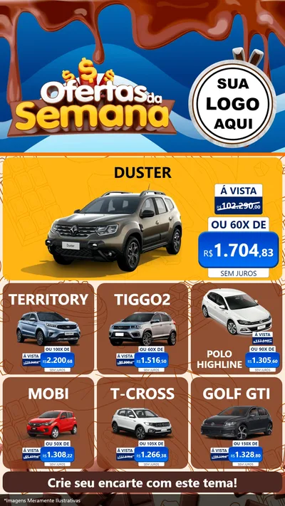 Modelo de Rede Social para Stories com o tema Ofertas da Semana - Páscoa para Concessionaria de Carros