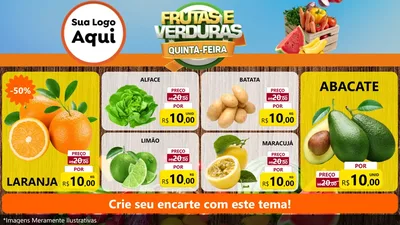 Modelo de TV para TV Horizontal com o tema Frutas e Verduras Quinta-Feira para Hortifrúti