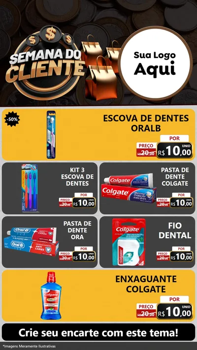 Modelo de TV para TV Vertical com o tema Semana do Cliente para Higiene Pessoal