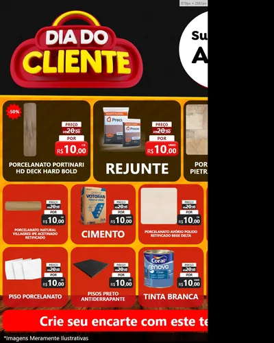Modelo de Rede Social para Feed Instagram com o tema Dia do Cliente para Pisos e revestimentos