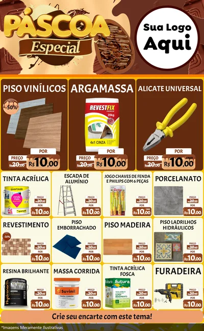 Modelo de Encarte para Encarte Grande com o tema Páscoa Especial para Material para Construção