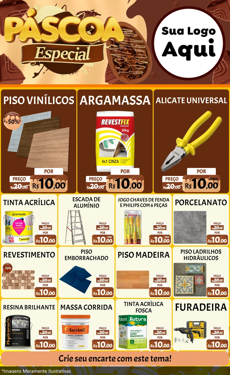 Modelo de Encarte para Encarte Grande com o tema Páscoa Especial para Material para Construção