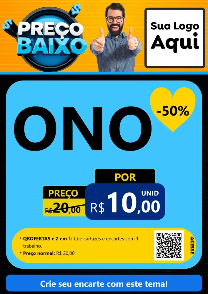 Modelo de Cartaz para Cartaz A4 Vertical com o tema Preço Baixo para Óticas