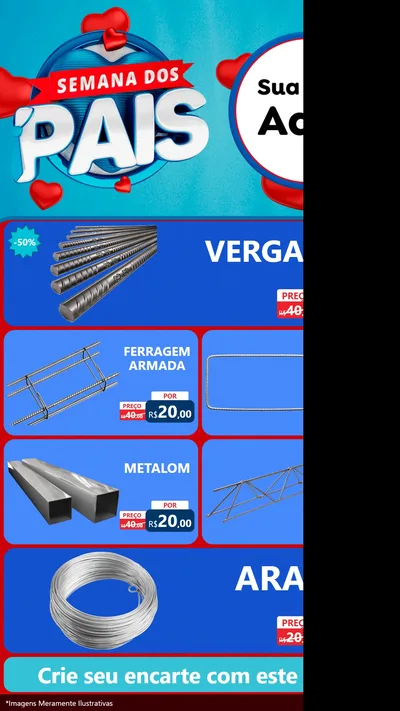 Modelo de TV para TV Vertical com o tema Semana Dos Pais para Ferragens