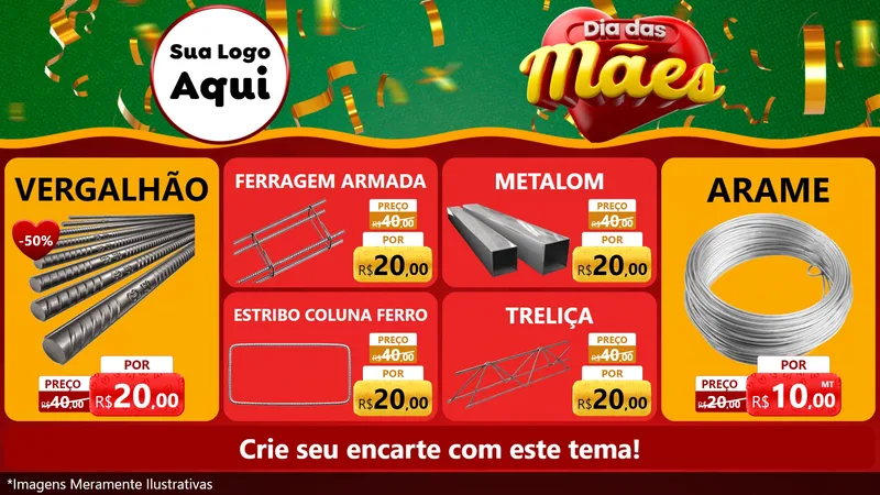 Modelo de TV para TV Horizontal com o tema Dia das Mães para Ferragens