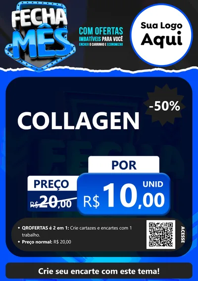 Modelo de Cartaz para Cartaz A4 Vertical com o tema Fecha Mês para Suplementos alimentares