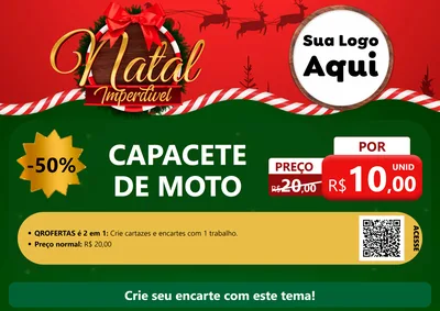Modelo de Cartaz para Cartaz A4 Horizontal com o tema Natal Imperdível para Moto peças