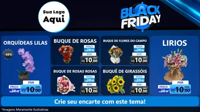 Modelo de TV para TV Horizontal com o tema Black Friday para Floricultura e jardim
