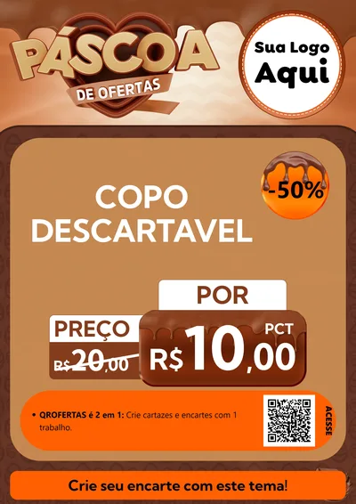 Modelo de Cartaz para Cartaz A4 Vertical com o tema Páscoa de Ofertas para Embalagens