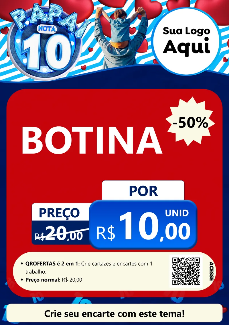 Modelo de Cartaz para Cartaz A4 Vertical com o tema Papai Nota 10 para Agropecuária