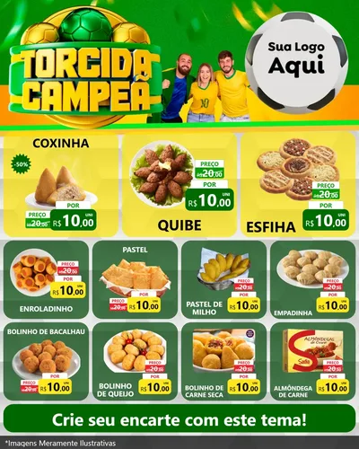 Modelo de Rede Social para Feed Instagram com o tema Torcida Campeã - Copa para Salgadaria