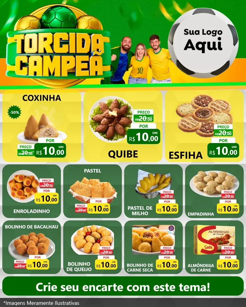 Modelo de Rede Social para Feed Instagram com o tema Torcida Campeã - Copa para Salgadaria
