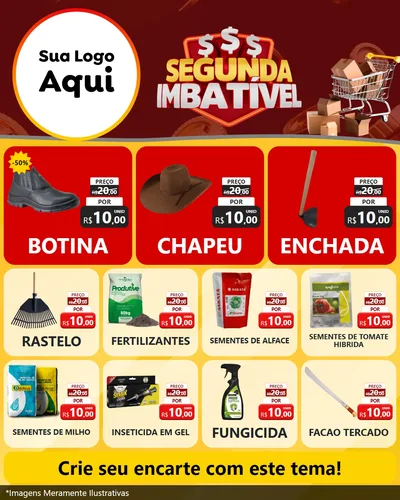 Modelo de Rede Social para Feed Instagram com o tema Segunda Imbatível para Agropecuária