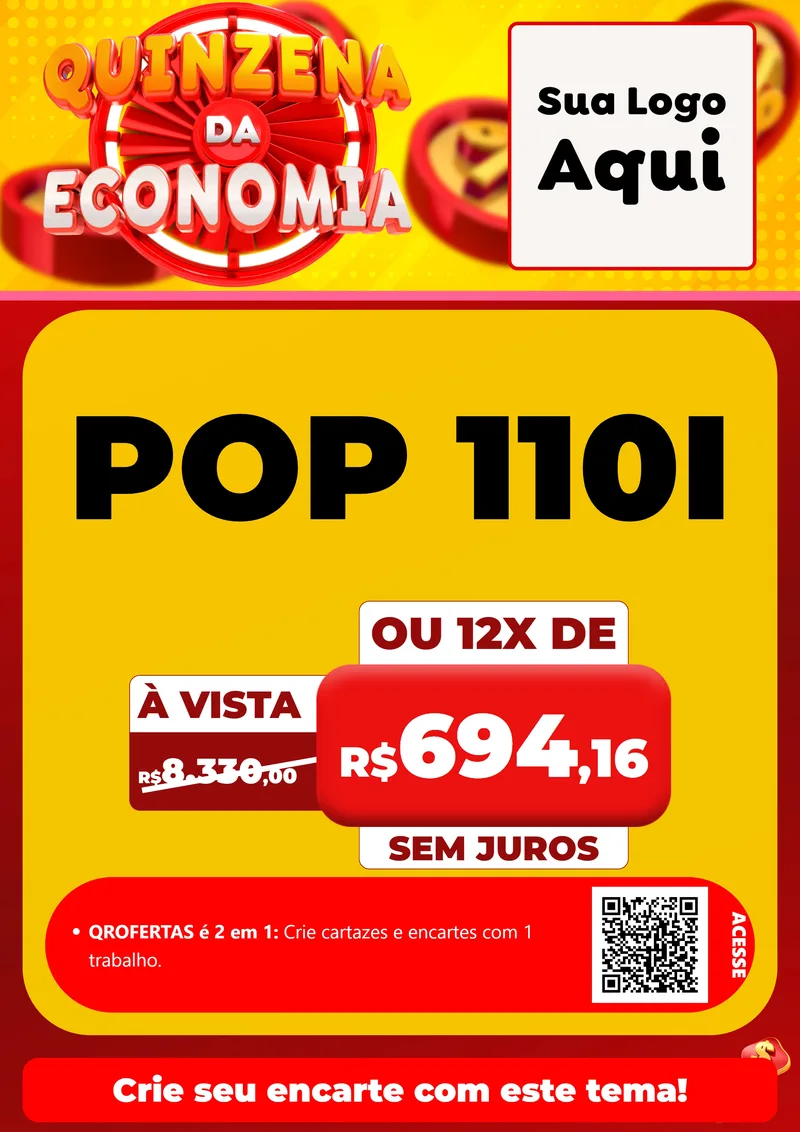 Modelo de Cartaz para Cartaz A4 Vertical com o tema Quinzena Da Economia para Concessionaria de Motos
