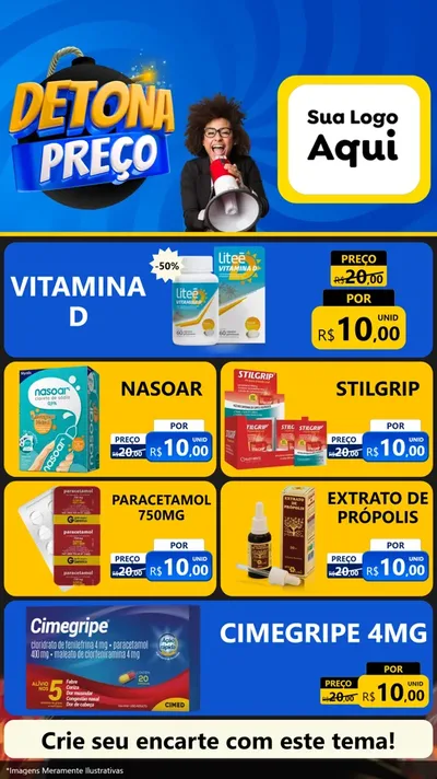 Modelo de TV para TV Vertical com o tema Detona Preços para Farmácia