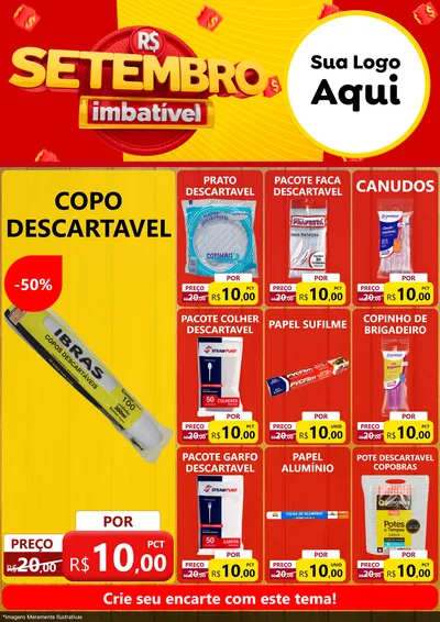 Modelo de Encarte para Encarte A4 Vertical com o tema Setembro Imbatível para Embalagens