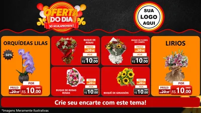 Modelo de TV para TV Horizontal com o tema Oferta do Dia - Só hoje, Aproveite! para Floricultura e jardim